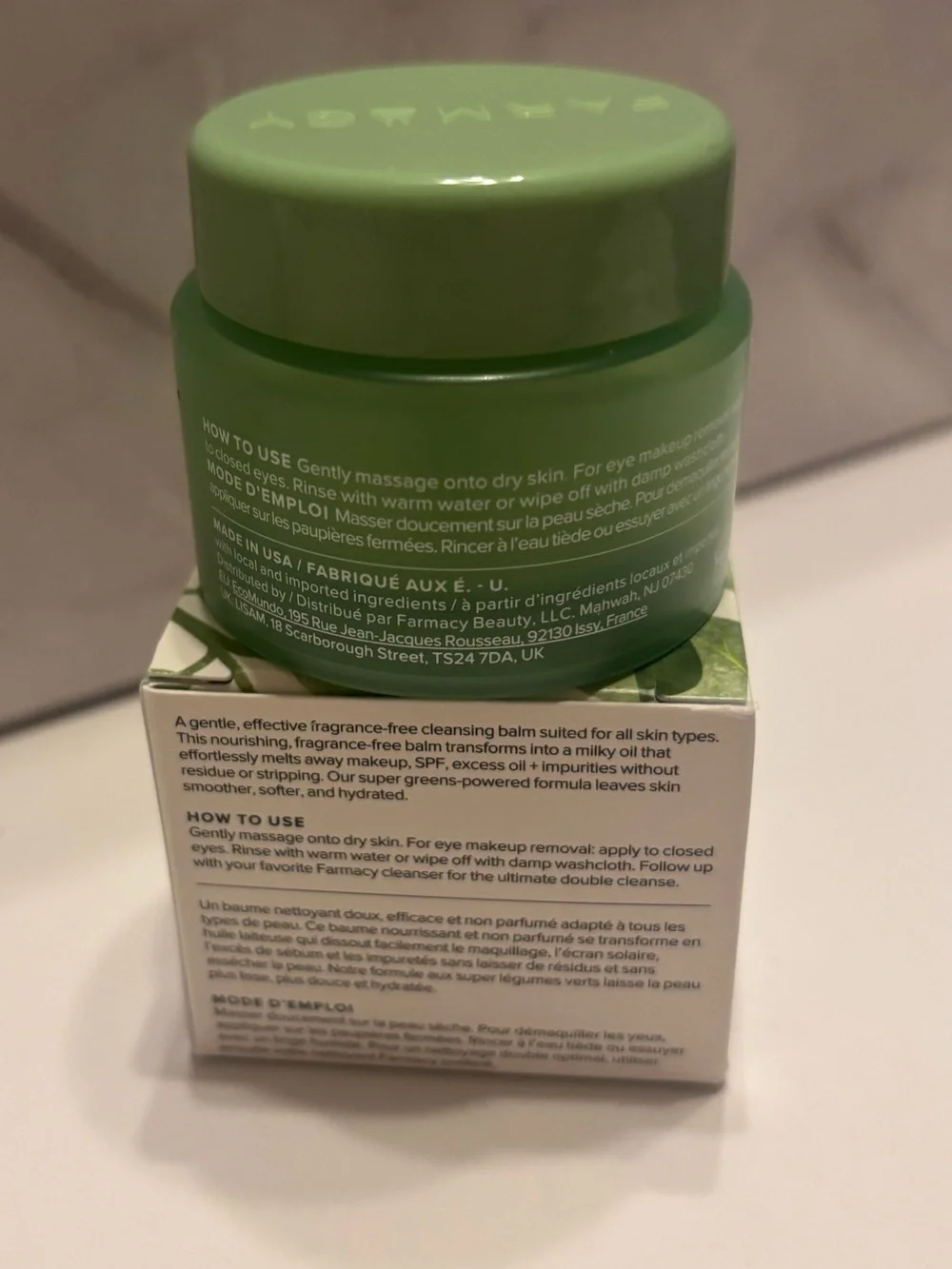 FARMACY Green Clean Fragrance-Free Cleansing Balm - 30 mL - New in Box